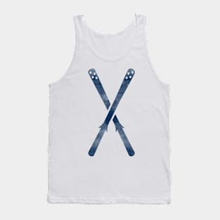 Snow Ski Dark Blue Tank Top